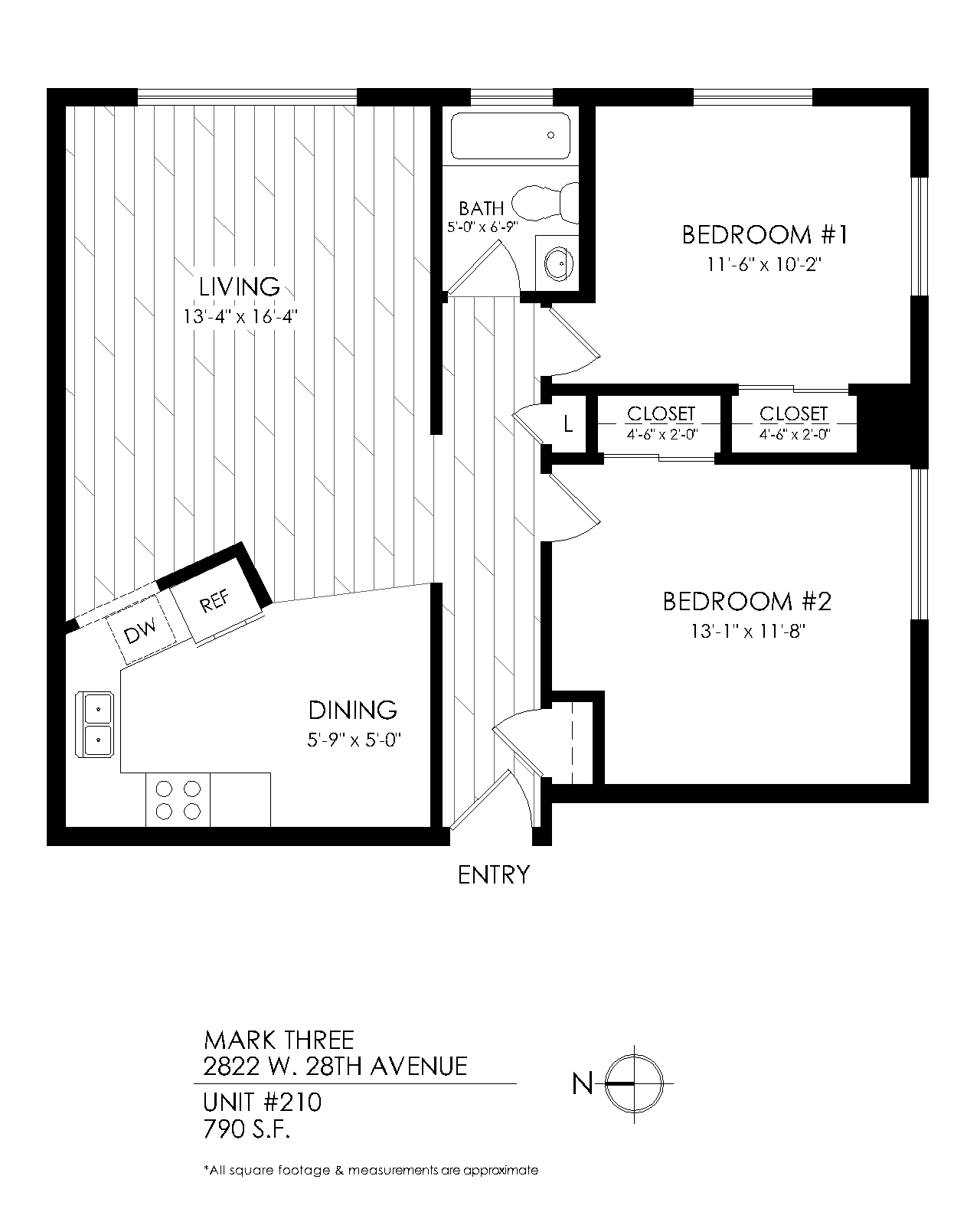 2 Bedroom x 1 Bath