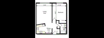 2 Bed 1 Bath Penthouse