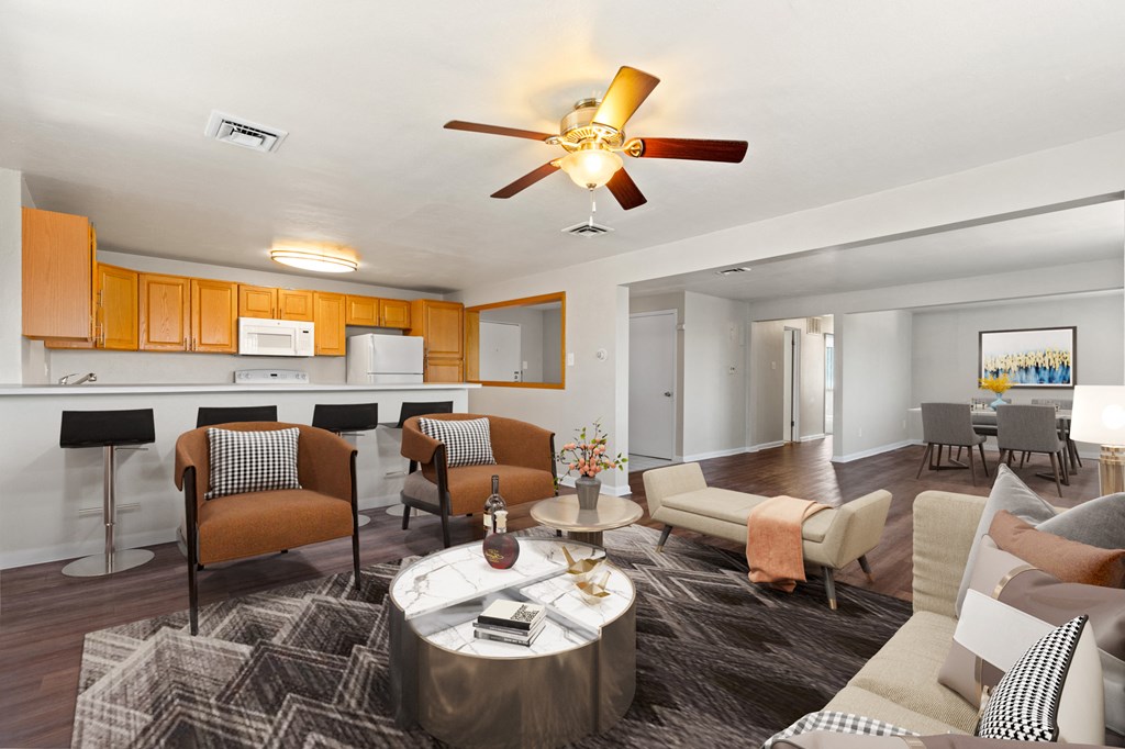 the preserve at ballantyne commons living room and kitchen