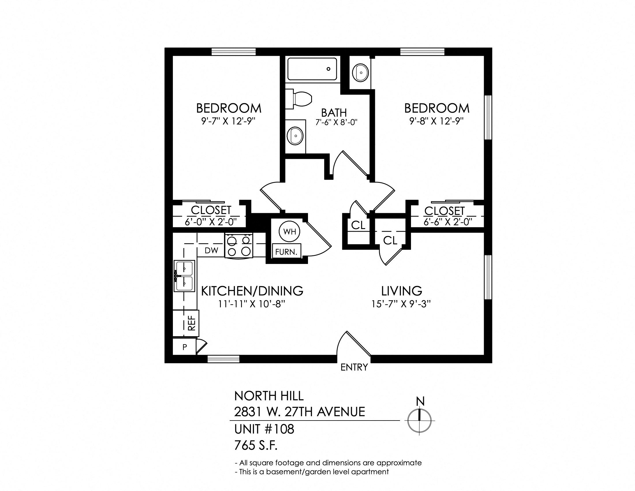 2 Bedroom x 1 Bath