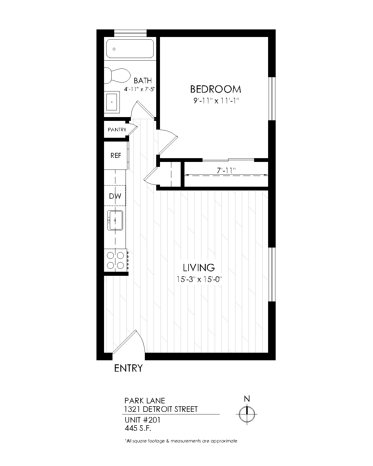 1 BR 1 Ba
