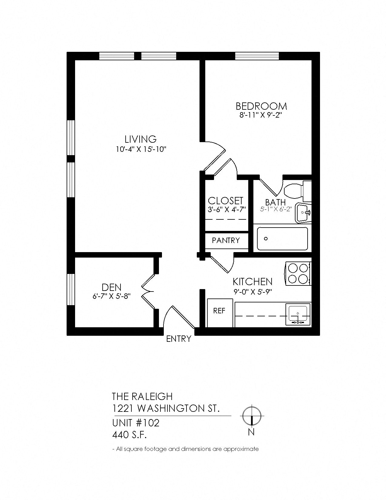 1 Bedroom-Hardwood