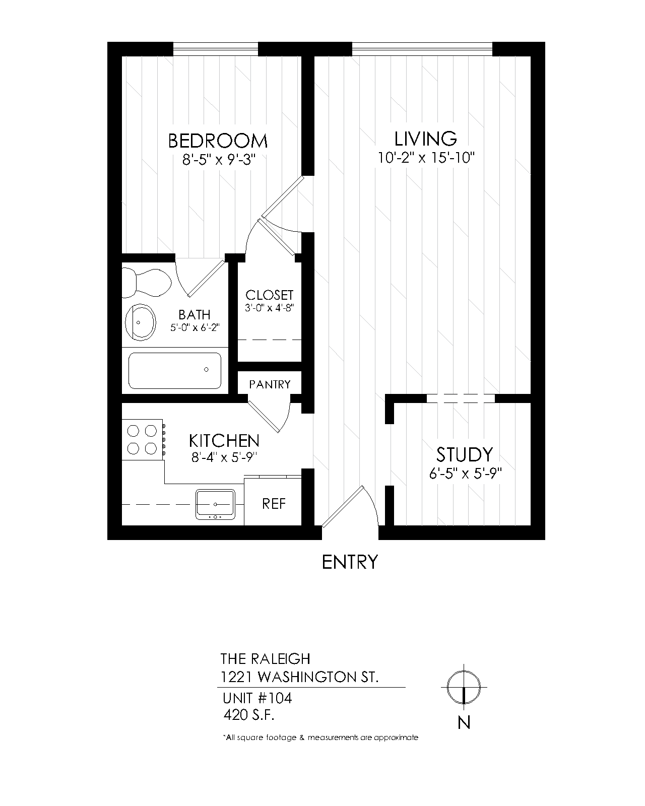 1 Bedroom-Hardwood