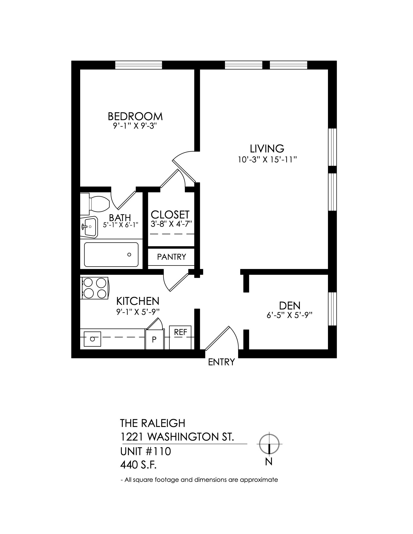 1 Bedroom-Hardwood