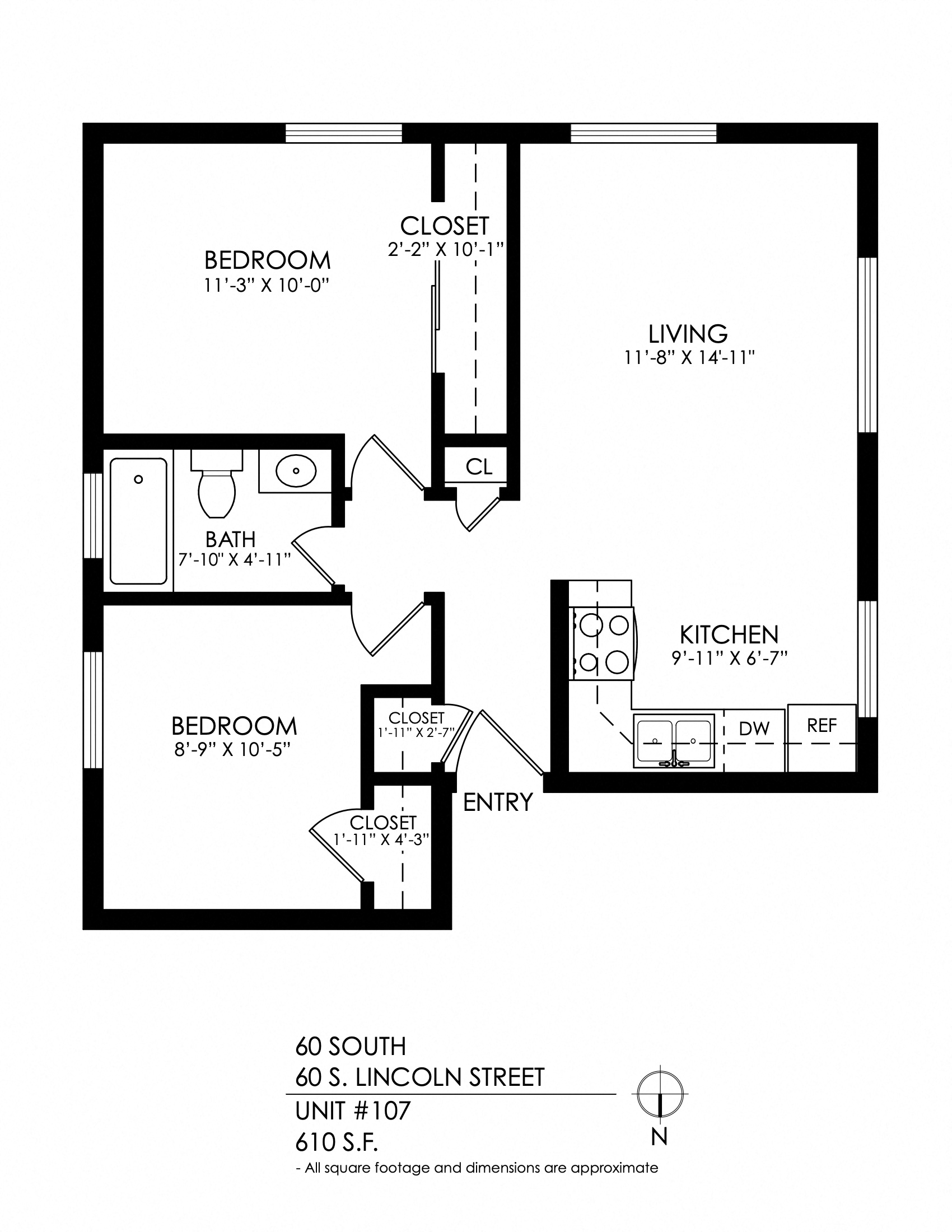 2 Bedrooms, 1 Bath