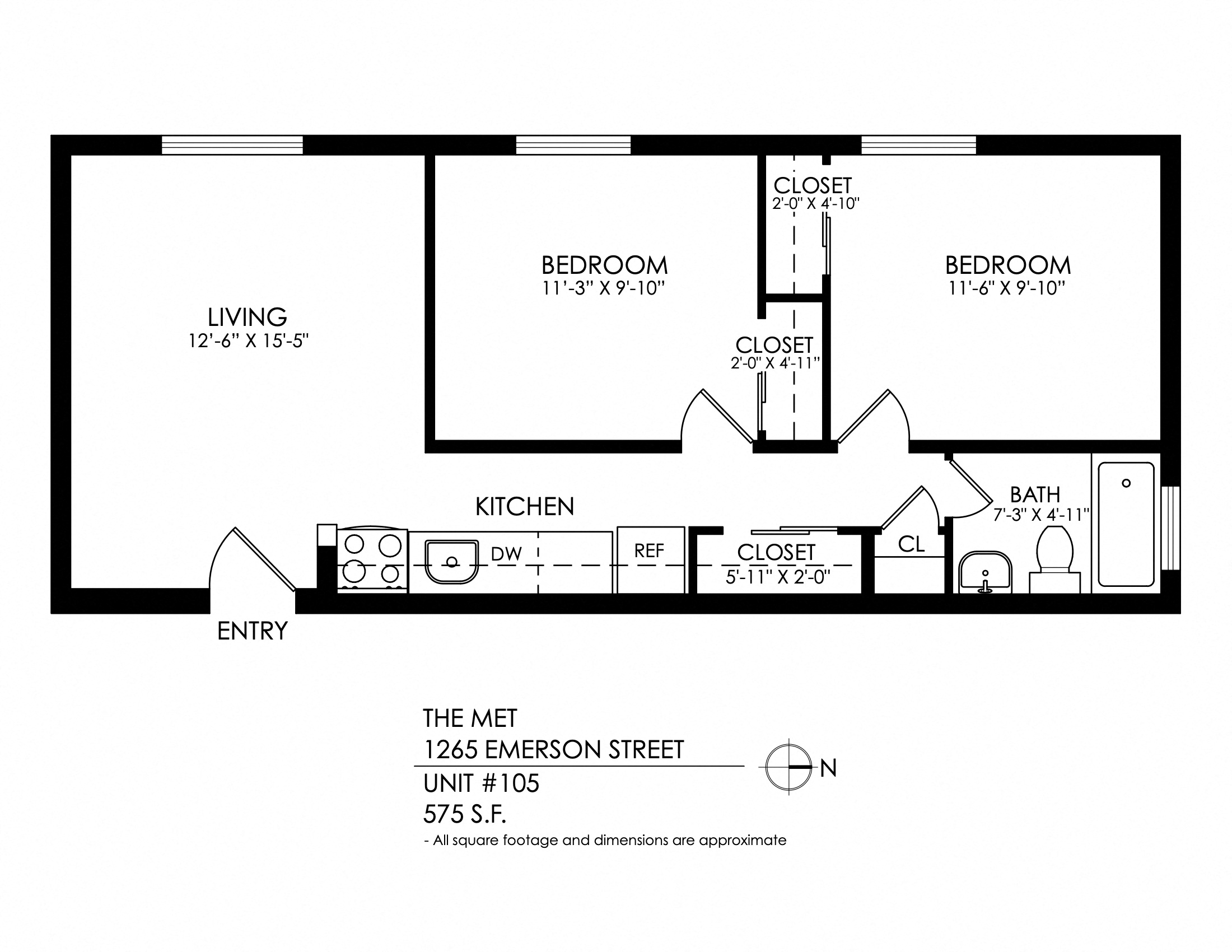 2 Bedrooms, 1 Bath
