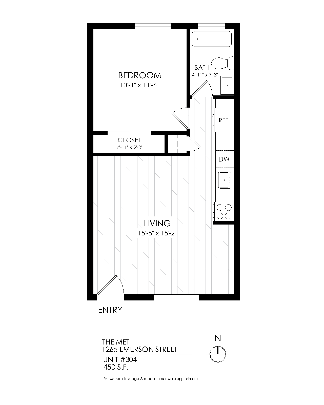 One Bedroom, One Bath