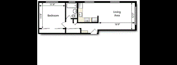 1 bedroom floorplan