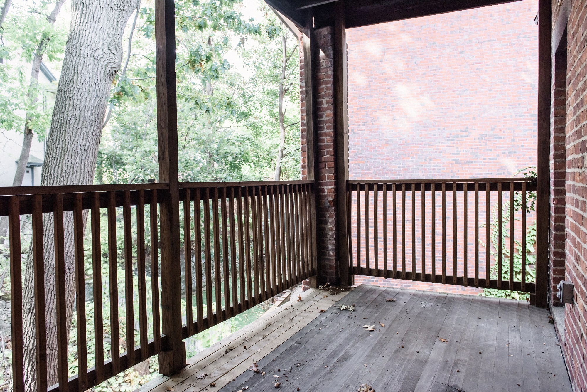 Balcony with Wood Railing