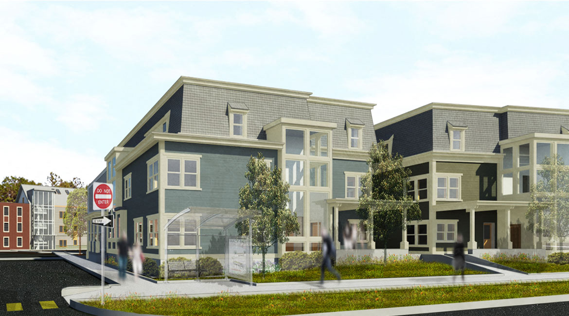 Two 3-story buildings. Elegant modern design, landscaped grounds.