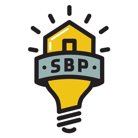 an illustration of a light bulb with the sbp logo