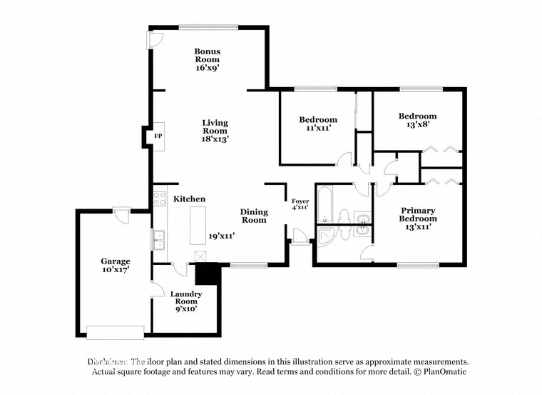 this is the floor plan of the house with bedrooms and baths