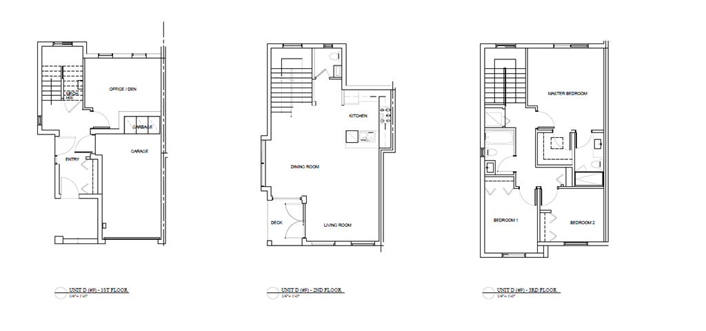 three different floor plans of a house with different views of the floors