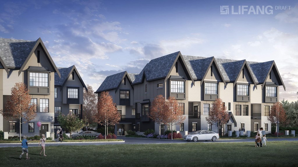 a rendering of an apartment building on a city street