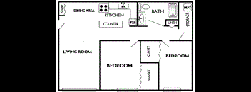 2 Bedrooms, 1 Bathroom