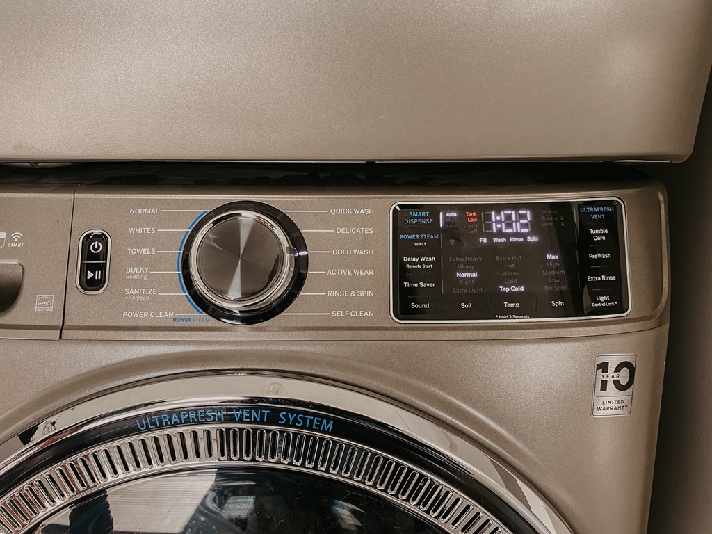 a close up of a washing machine