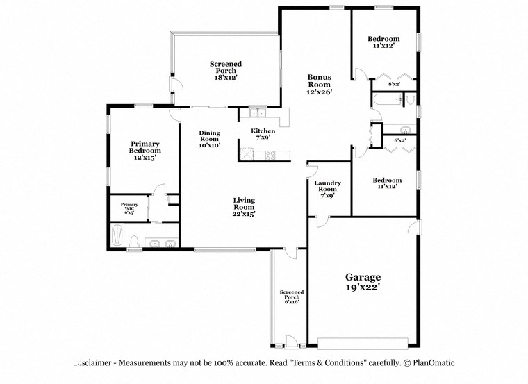 a floor plan of a home with a mix of bedrooms and baths