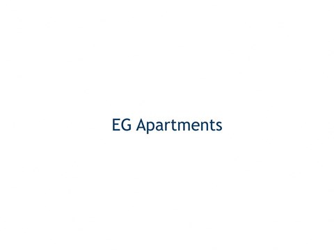 the logo of eg apartments on a white background