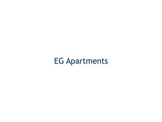 the logo of eg apartments on a white background