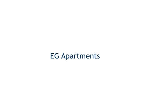 the logo of eg apartments on a white