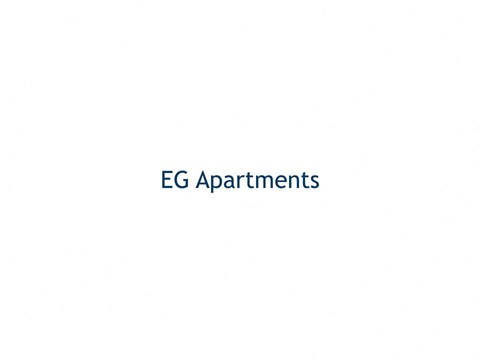 the logo of eg apartments on a white