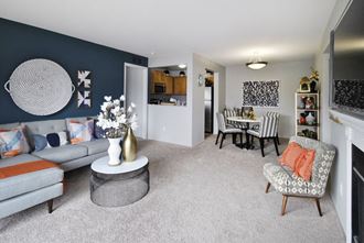 Living room at Emerson Apartments in Ann Arbor, MI