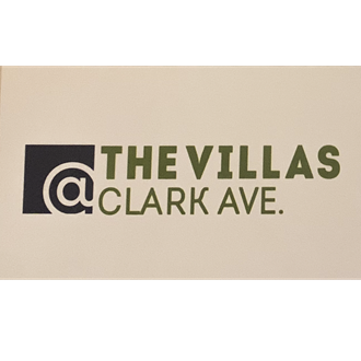 the logo for the villas at clark ave