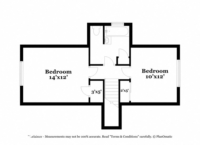 a floor plan of a house with a bedroom and a bathroom