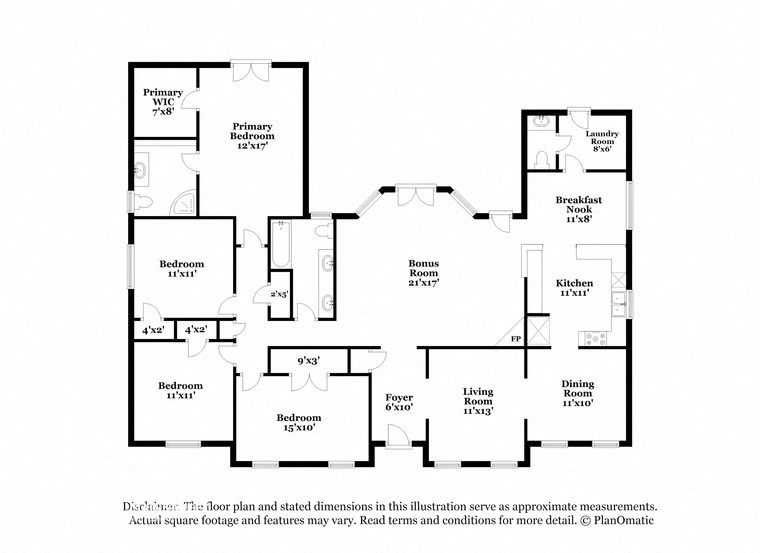 this floor plan is an approximation of our floor plan and may not include all measurements