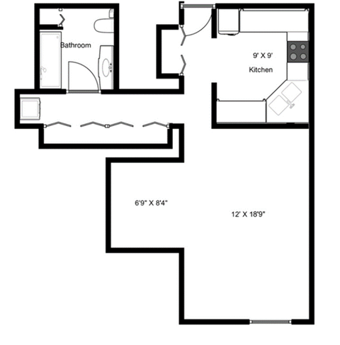 floorplan of a studio unit