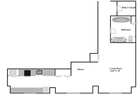 floorplan of a studio unit