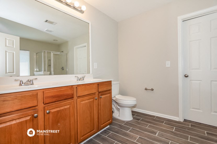 the bathroom is clean and ready to use