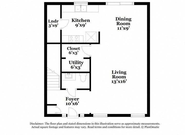 a floor plan of a house with a bedroom and a living room