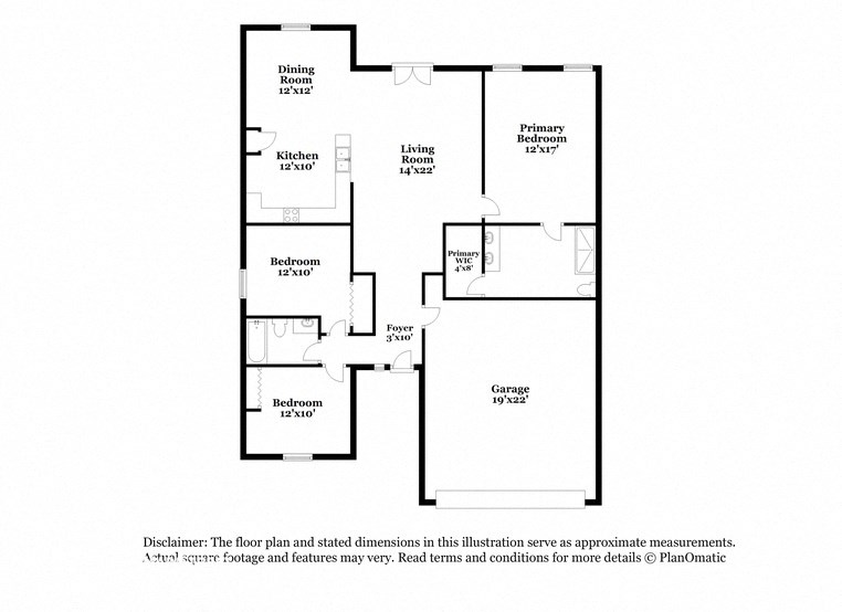 the floor plan and small dimensions in this diagram are approximate measurements