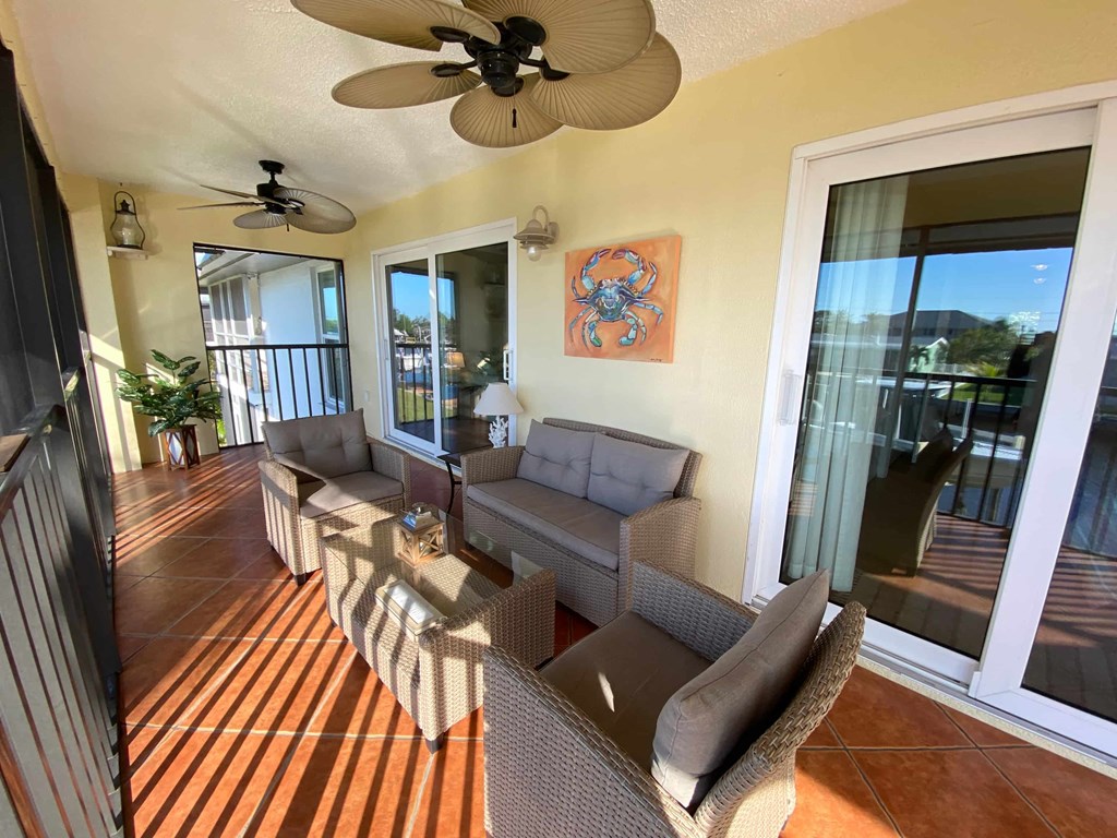 a view of the living room from the balcony
