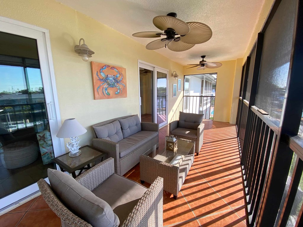 a view of the living room from the balcony