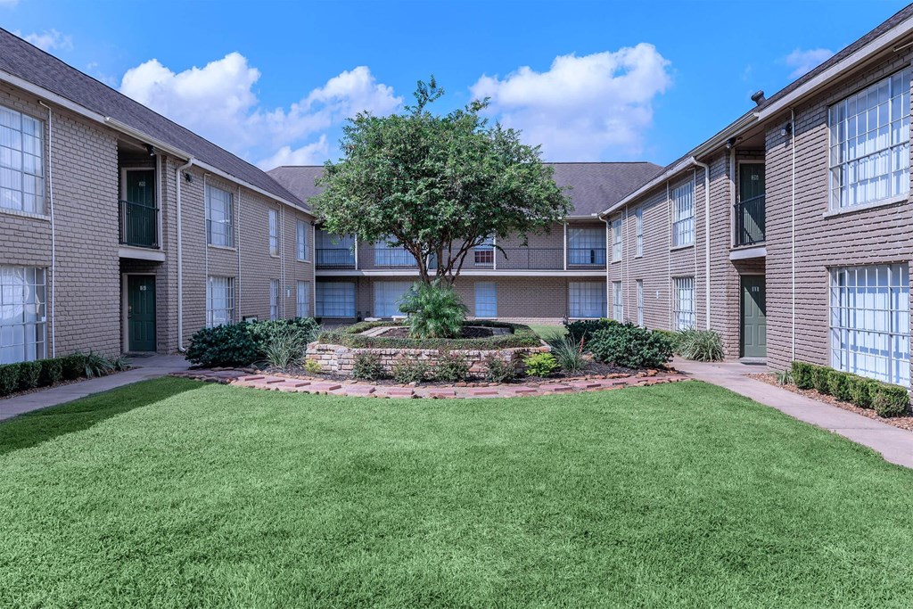 our apartments have a spacious courtyard and green grass