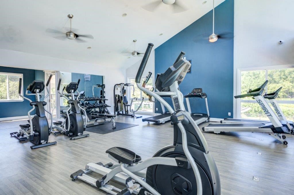 the gym is equipped with state of the art equipment