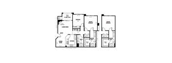 2 bed 2 bath floor plan at Canyon Crest, Riverside, CA, 92507