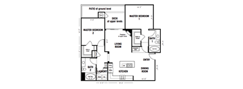 2 bed 2 bath floor plan Bat Canyon Crest, Riverside, CA