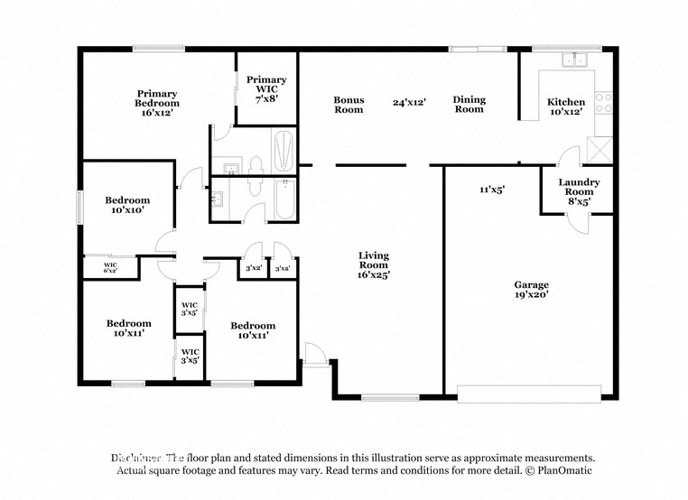 this floor plan is an approximation of our floor plan and may not include all measurements