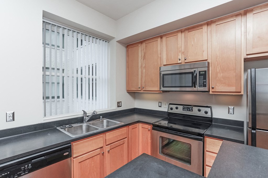 Kitchen at The Kales Building Apartments in Detroit, MI