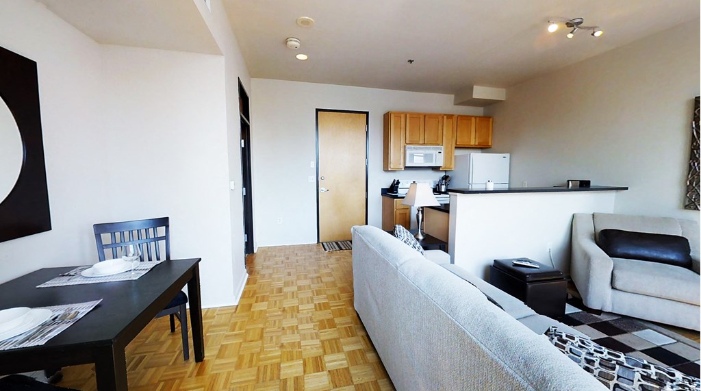 Living Room at The Kales Building Apartments in Detroit, MI