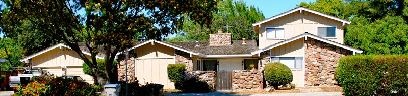a house with a tree in front of it