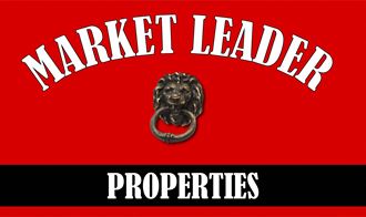 a red background with a market leaders logo and the words market leaders properties