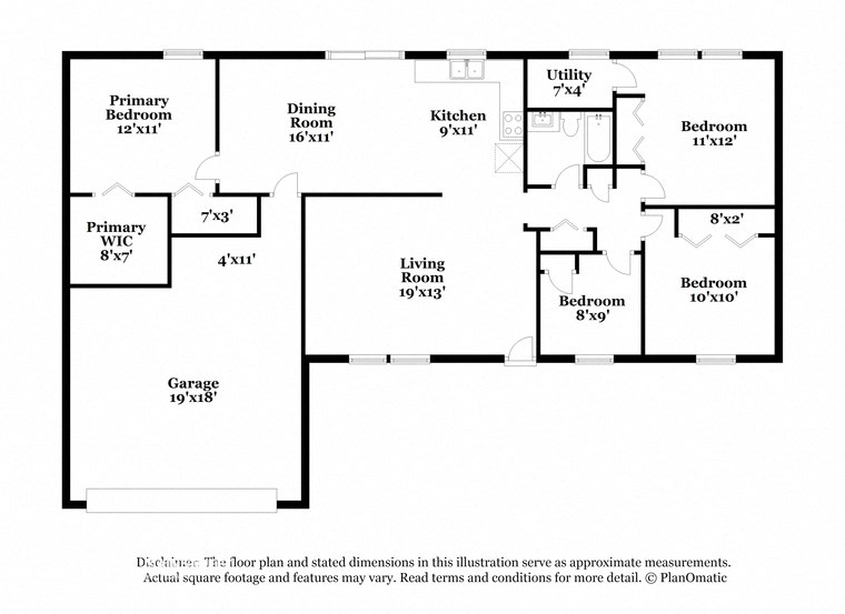 the schematic diagram of the floor plan of the house