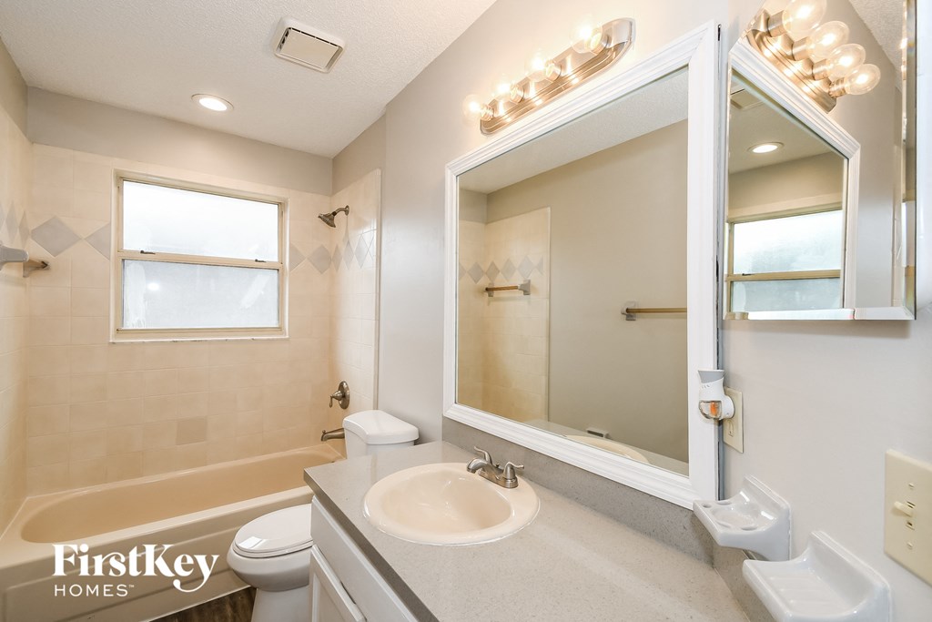 the bathroom is clean and ready to use