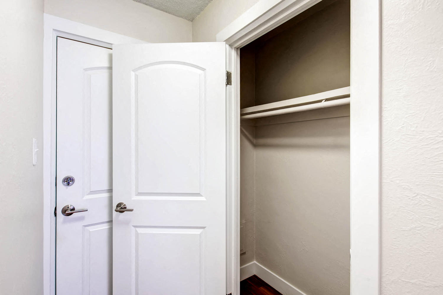 Our Apartment Coat Closet at Off Broadway Flats in Englewood Colorado