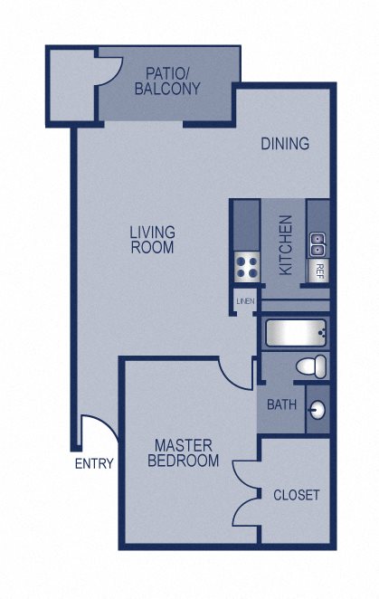 1x1 - 676 Floor Plan 2