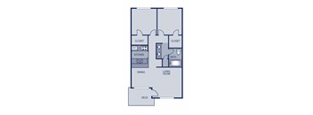 2 Bedroom 1 Bathroom Floor plan at Solaris, Austin, TX